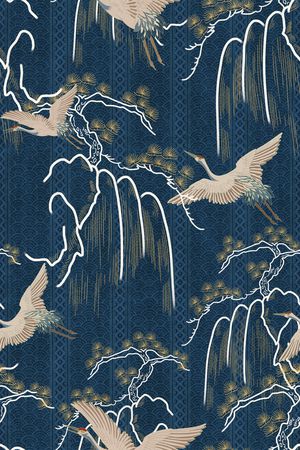 仙鹤印花华亿平台图片