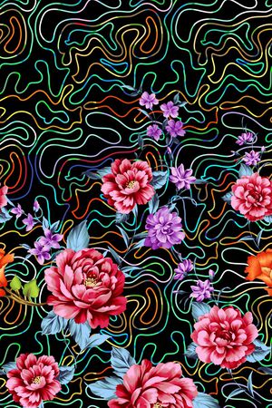 线条印花华亿平台图片