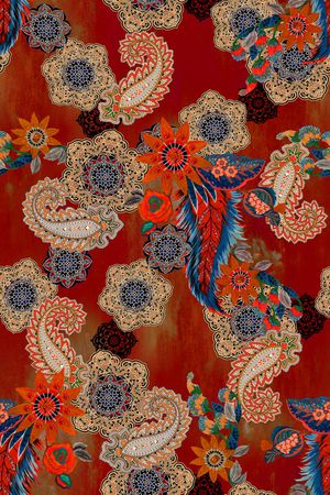 佩斯利印花华亿平台图片