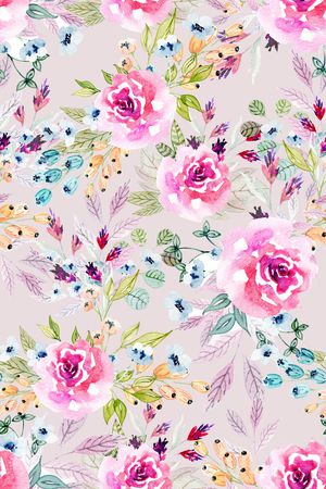 手绘玫瑰印花华亿平台图片