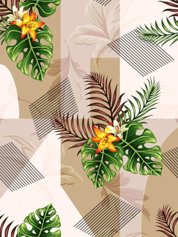 绿植树叶印花华亿平台图片