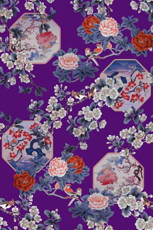 真丝印花华亿平台图片