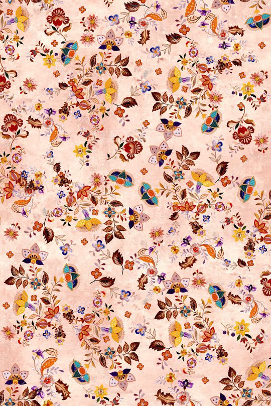 民族花卉印花华亿平台图片