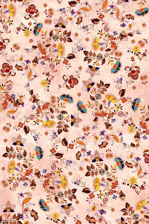 民族花卉印花华亿平台图片