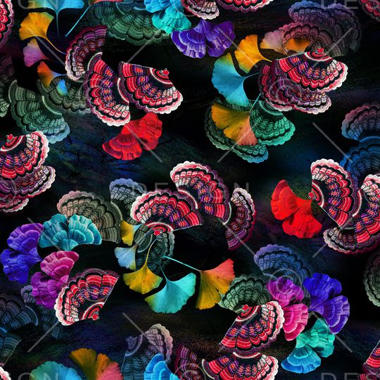 抽象花卉印花华亿平台图片