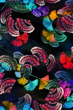 抽象花卉印花华亿平台图片