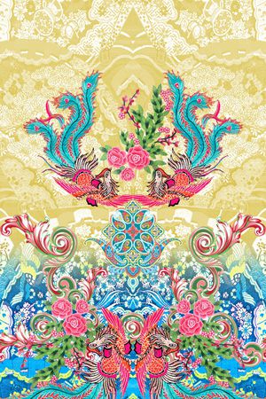 传统纹样印花华亿平台图片