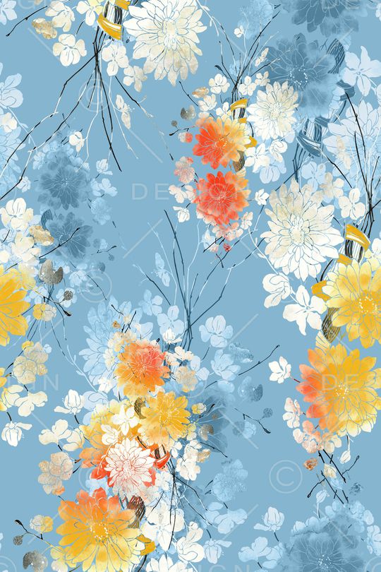 花卉印花华亿平台图片