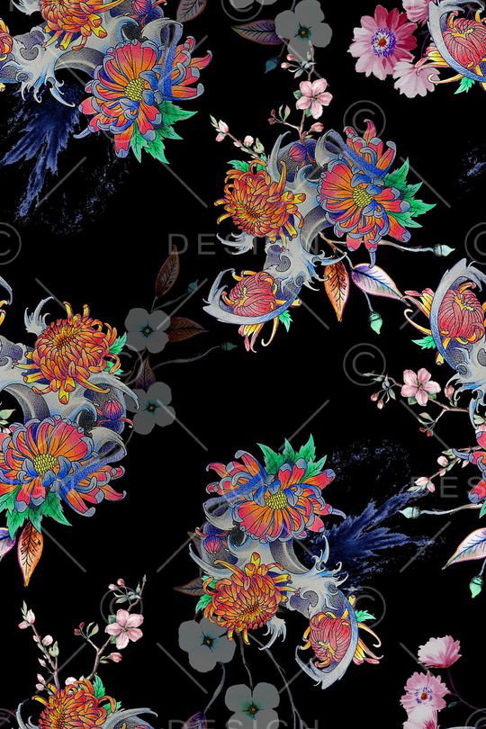 花卉印花华亿平台图片