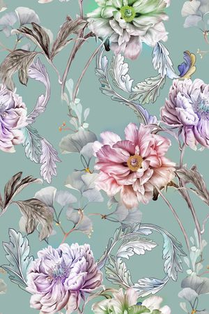 抽象花卉印花华亿平台图片