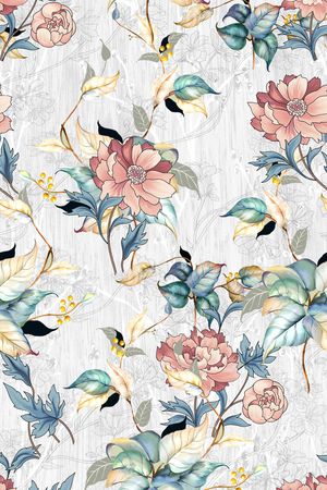 清爽底花卉印花华亿平台图片