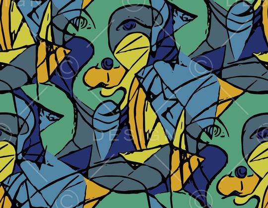 手绘几何印花华亿平台图片