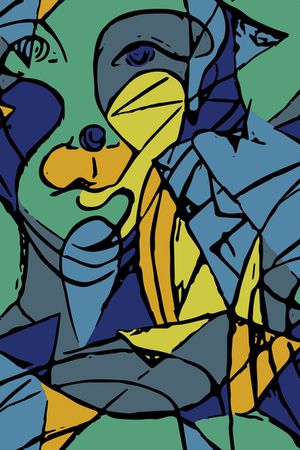 手绘几何印花华亿平台图片