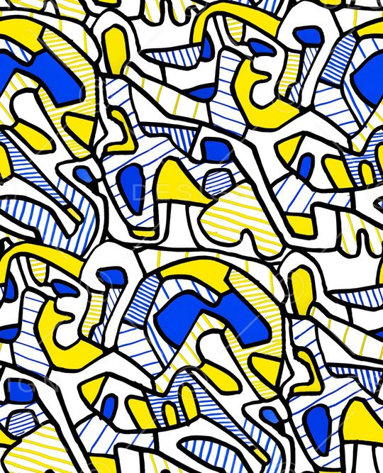 手绘几何印花华亿平台图片