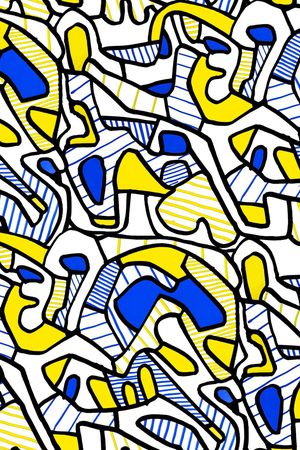 手绘几何印花华亿平台图片