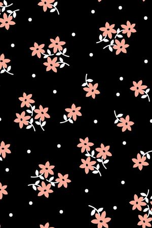 黑底花卉印花华亿平台图片