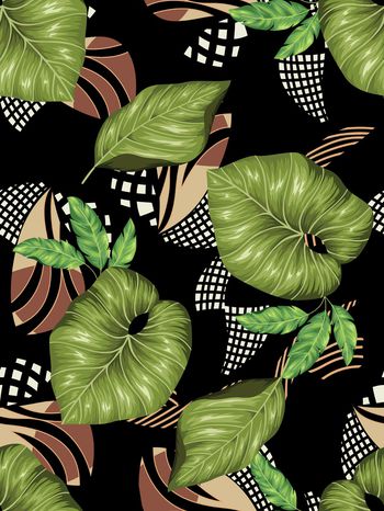 绿植树叶印花华亿平台图片