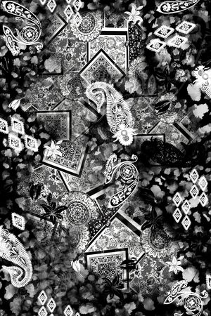 黑白华亿平台印花华亿平台图片