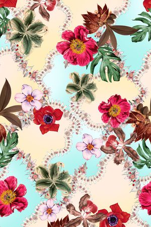 花卉印花华亿平台图片