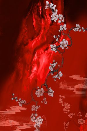 中国风定位花印花华亿平台图片