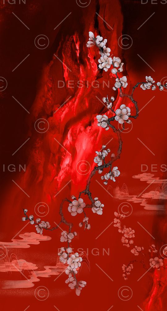 中国风定位花印花华亿平台图片