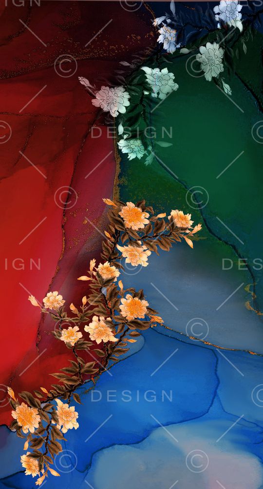 中国风定位花印花华亿平台图片