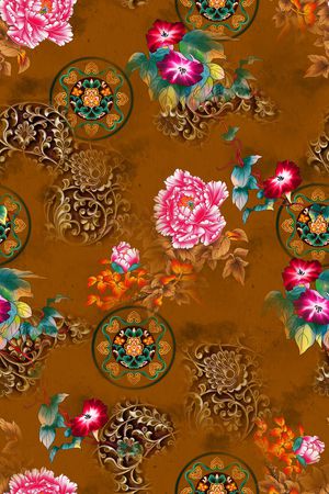 复古印花华亿平台图片