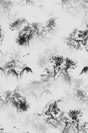 水墨风印花华亿平台图片