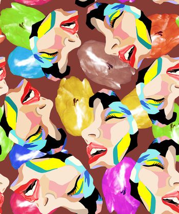 卡通人物印花华亿平台图片