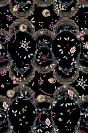 抽象花卉印花华亿平台图片