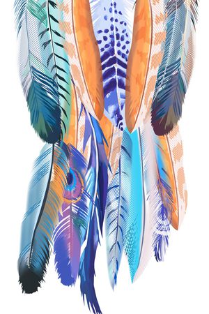 羽毛印花华亿平台图片