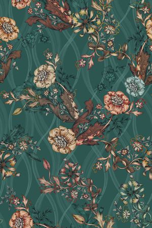 几何花卉印花华亿平台图片