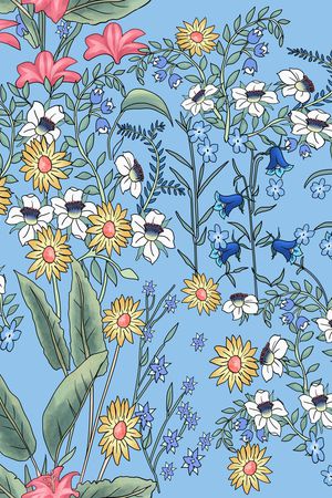 清爽底花卉印花华亿平台图片