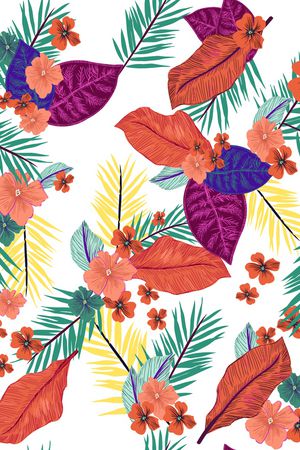 清爽底花卉印花华亿平台图片