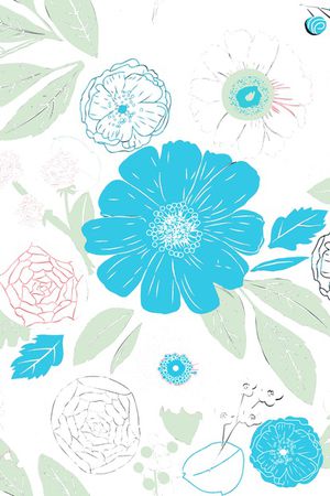 清爽底花卉印花华亿平台图片