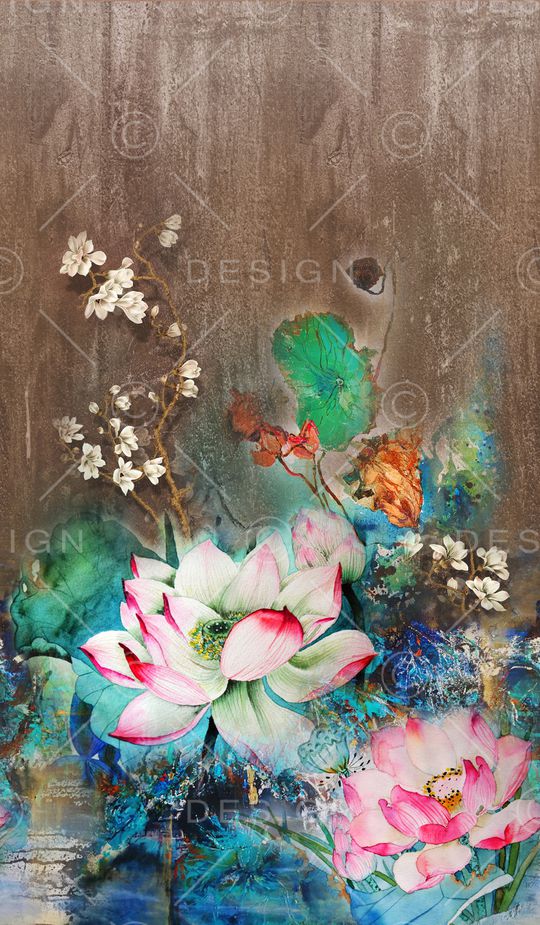 荷花印花华亿平台图片