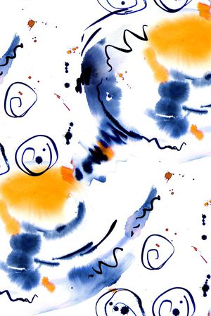 抽象水彩印花华亿平台图片