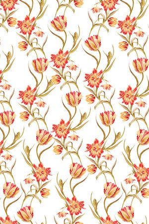 手绘花卉印花华亿平台图片