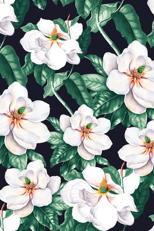 手绘花卉印花华亿平台图片