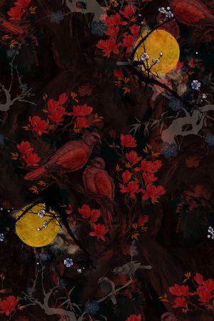 花鸟印花华亿平台图片