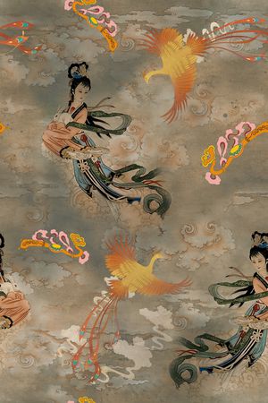 真丝印花华亿平台图片