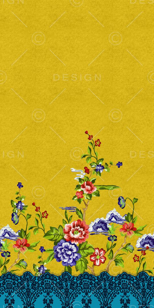 刺绣花卉印花华亿平台图片