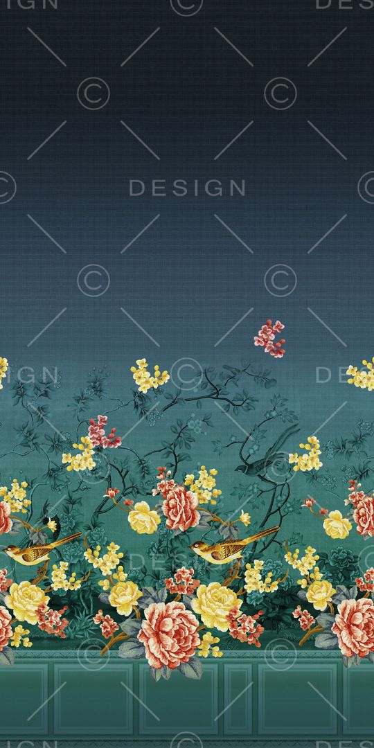 刺绣花卉印花华亿平台图片