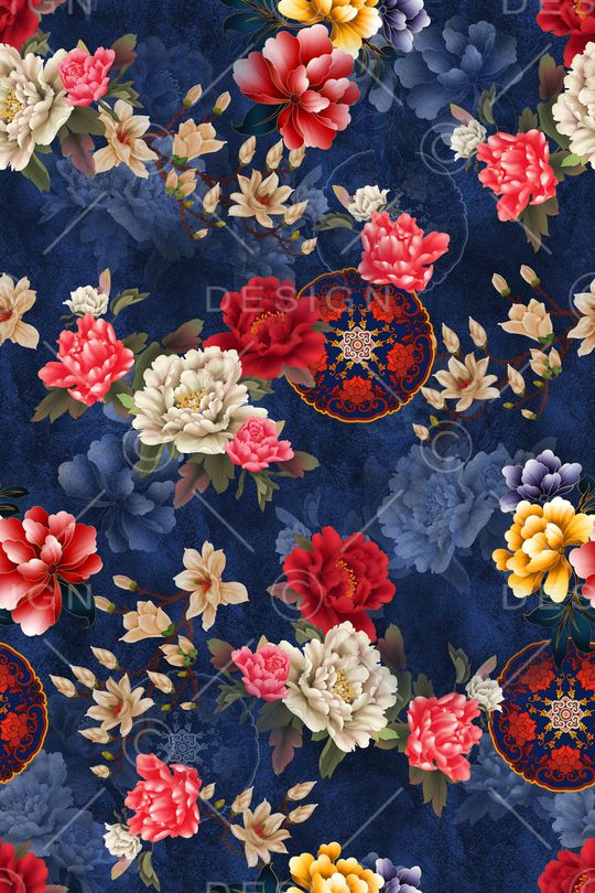 花卉印花华亿平台图片