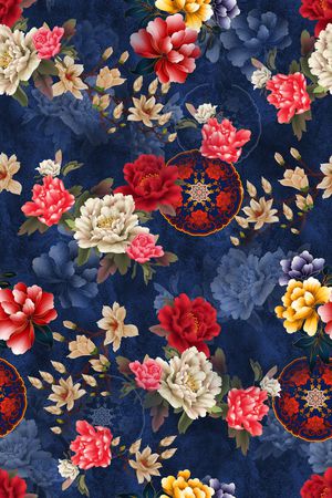 花卉印花华亿平台图片