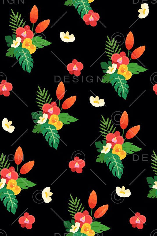 抽象花卉印花华亿平台图片