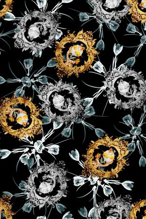 抽象花卉印花华亿平台图片