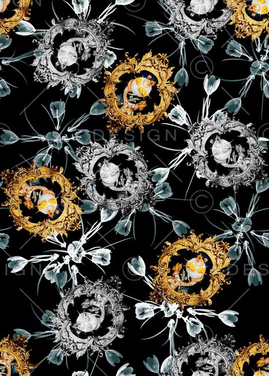 抽象花卉印花华亿平台图片