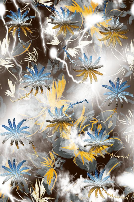 抽象花卉印花华亿平台图片