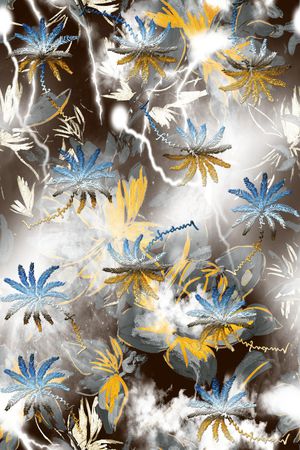 抽象花卉印花华亿平台图片